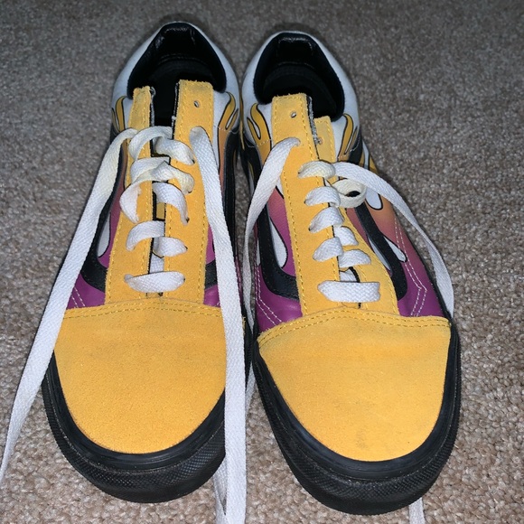 Purple and yellow flame vans! - Picture 3 of 3